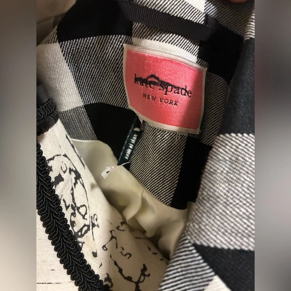 NWOT Kate spade Checked Double-Breasted Blazer Jacket - Black & White size 6